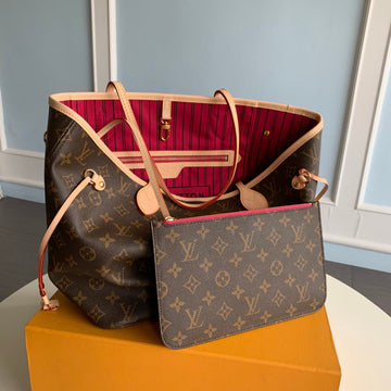Neverfull M41178 monogram ROSE inside MM Damier Azur Bag Damier GHW Pearl Street Bagsd