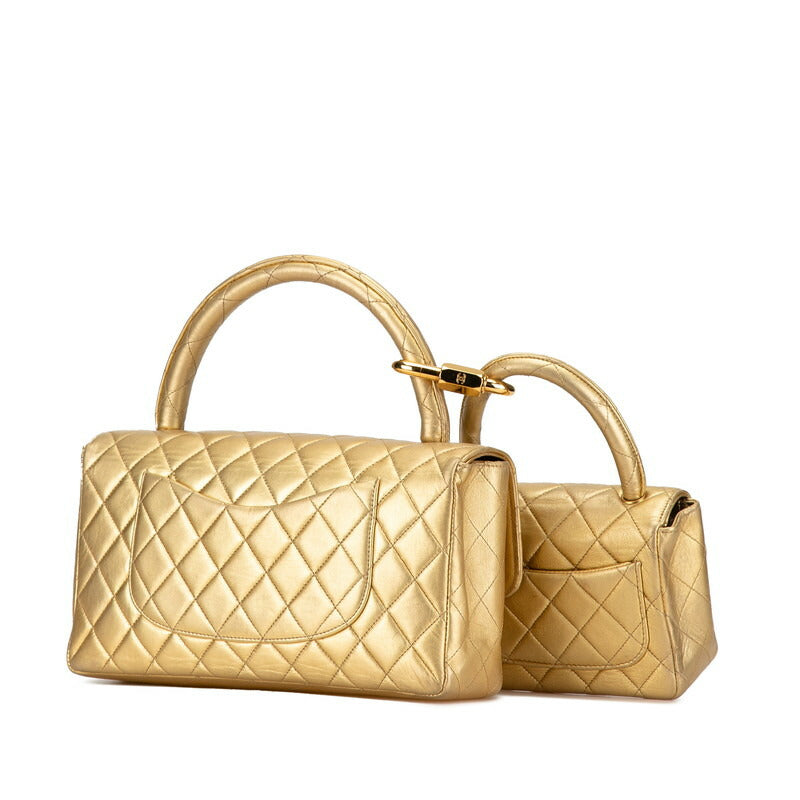 Chanel Matelasse Coco no mark Handbag Gold