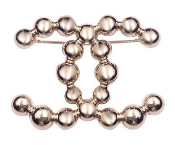 Top Quality Chanel Brand New Light Gold CC Bead Brooch