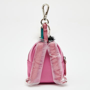 Fendi Pink Nylon and Leather Monster Backpack Charm