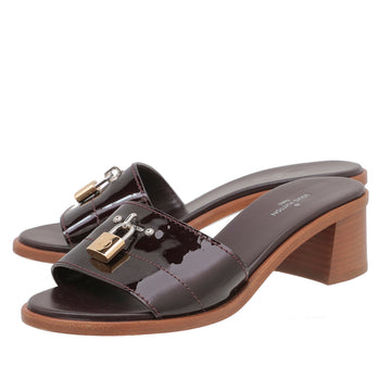 Louis Vuitton Amarante Vernis Lock It Mules 35
