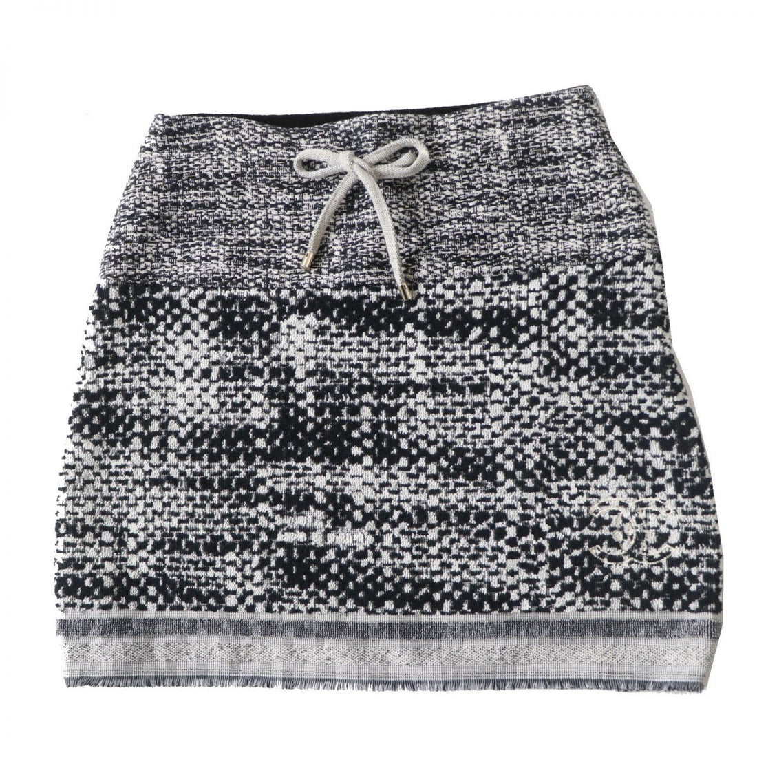 Top Quality Chanel Women's Trapezoid Skirt Black White Gold