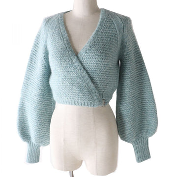 Top Quality Chanel Alpaca Blend Knit Cardigan Light Blue