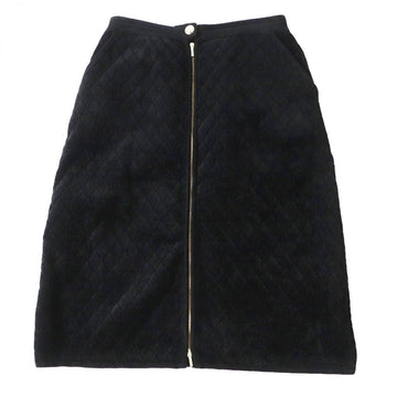 Top Quality Chanel COCO Mark Gold Button Quilted Skirt Black 36