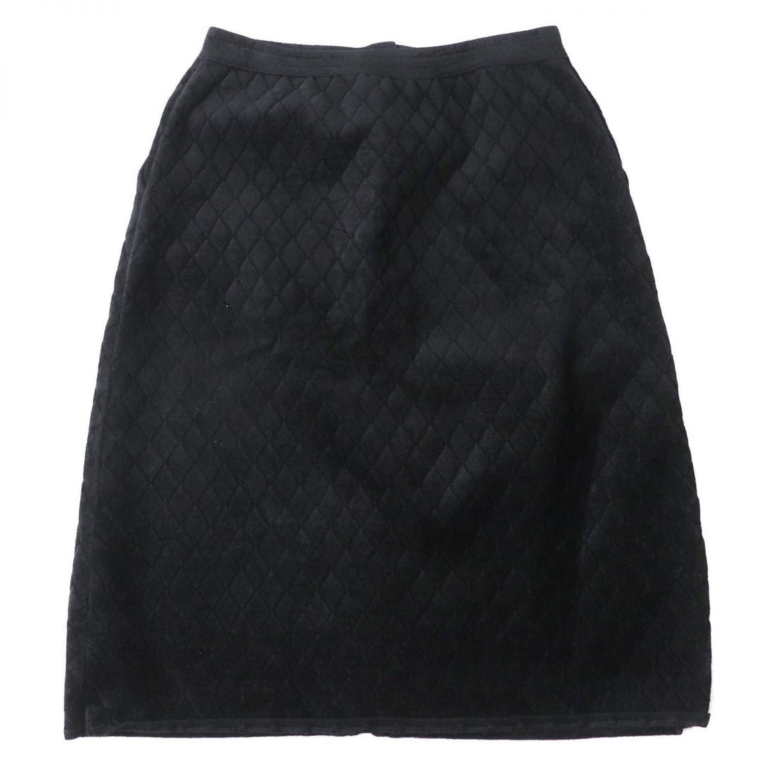 Top Quality Chanel COCO Mark Gold Button Quilted Skirt Black 36