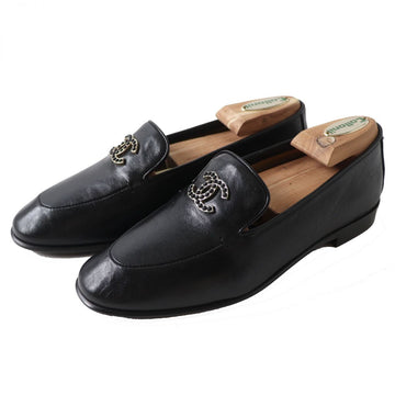 Chanel COCO Mark CalBNkin Loafers Black