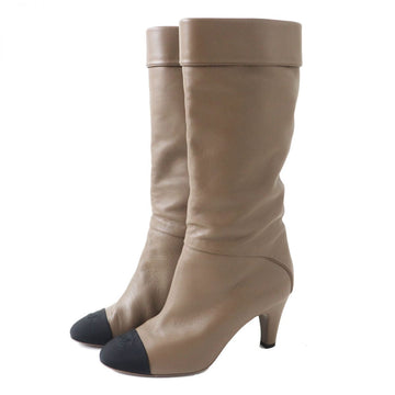 Top Quality Chanel COCO Mark Leather Long Boots 37.5