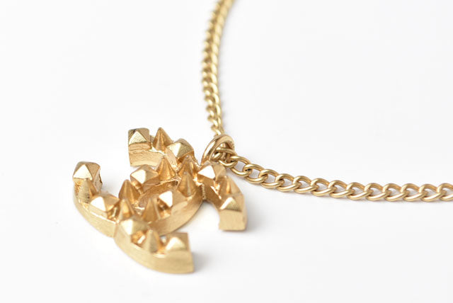 Top Quality Chanel Gold Bangle/Bracelet with Coco Mark and Studs, 18cm