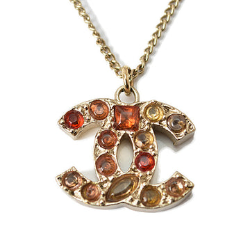 Chanel Necklace/Pendant Coco Mark Rhinestone  Gold
