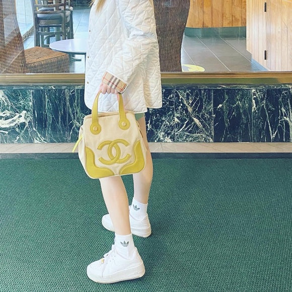 CHANEL  cotton handbag