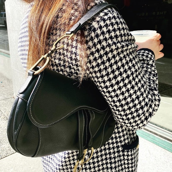 Dior saddle leather bag