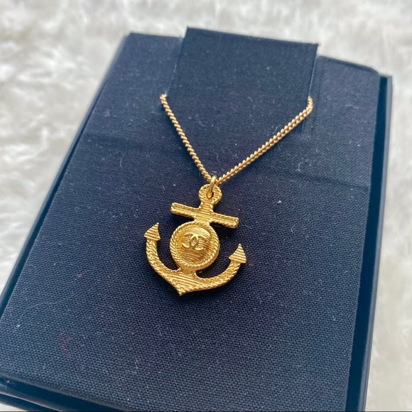 CHANEL anchor pendant necklace