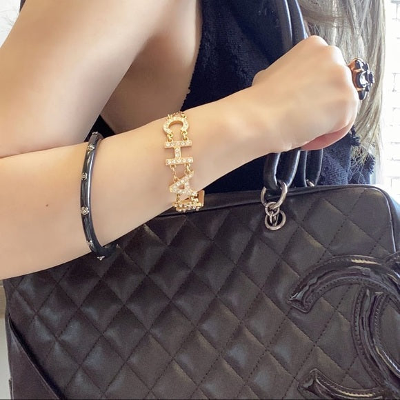 CHANEL Camille & cc logo bracelet