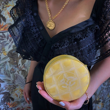 CHANEL voyage series yellow handbag
