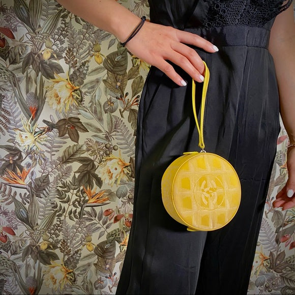 CHANEL voyage series yellow handbag