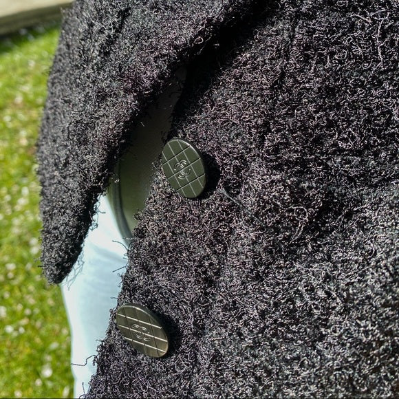 CHANEL black wool coat