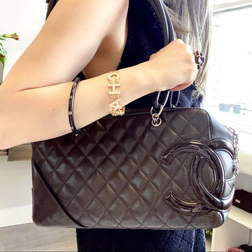 CHANEL brown Cambon shoulder bag