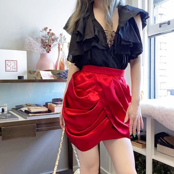 BALMAIN ÃÂ HM red skirt