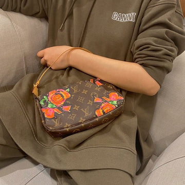 LOUIS VUITTON Monogram Stephen Spro Roses pochette