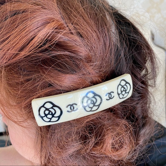 CHANEL  Camellia hair barrette