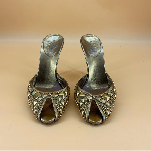 GUCCI Golden studded sandals