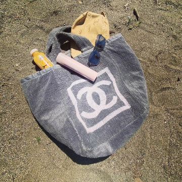 CHANEL  cotton beach Tote