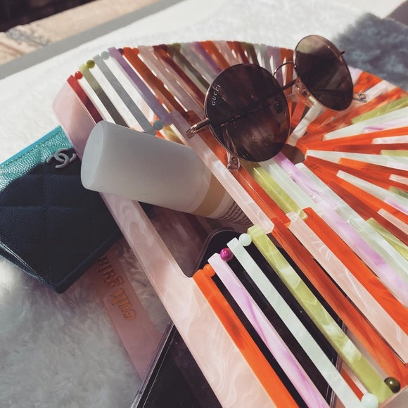 CULT gaia rainbow Acrylic Ark Clutch Bag
