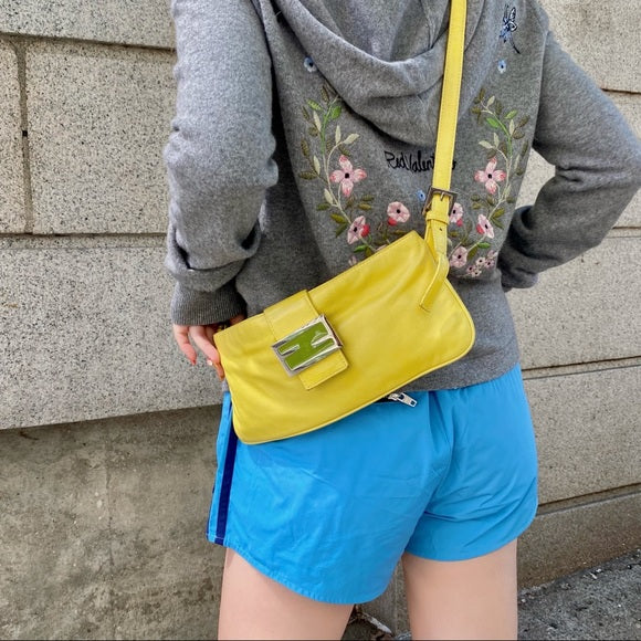FENDI  baguette leather crossbody bag