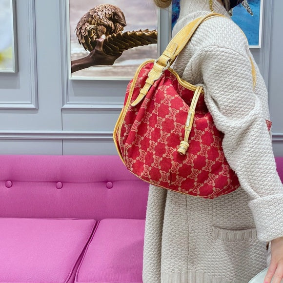 CELINE  monogram cloth bag.