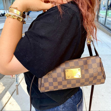 LOUIS VUITTON Damier EbÃÂ¨ne Eva two-way bag