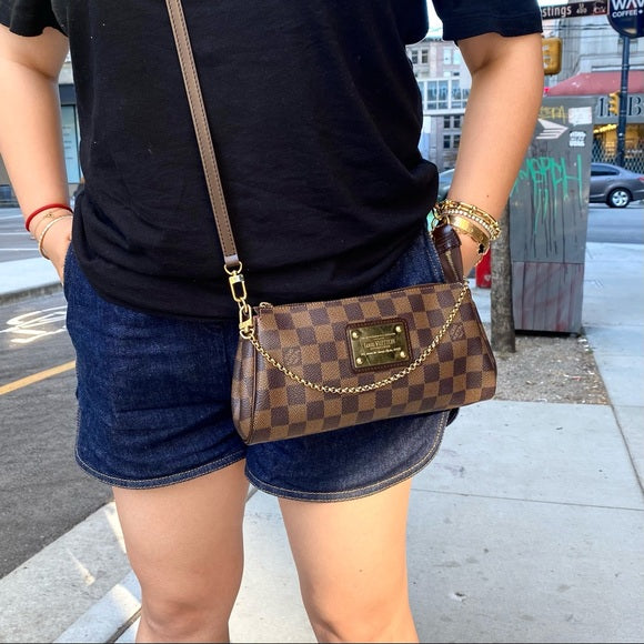 LOUIS VUITTON Damier EbÃÂ¨ne Eva two-way bag