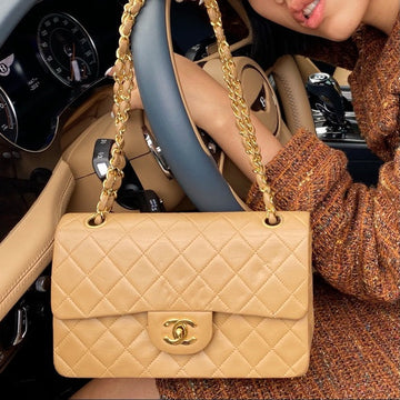 CHANEL  24k gold classic flap small size