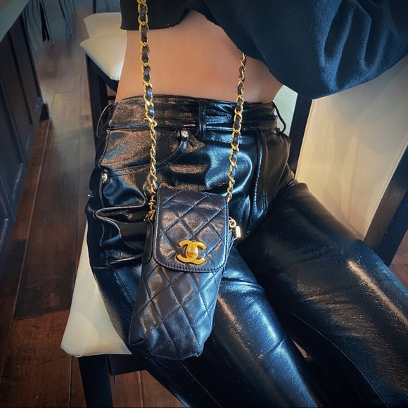 Chanel  Phone Case Black CrossBody Bag