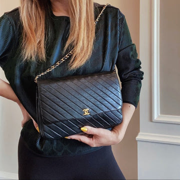 CHANEL  24k gold lambskin shoulder bag