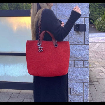 CHANEL Woolen cloth  two-way bag