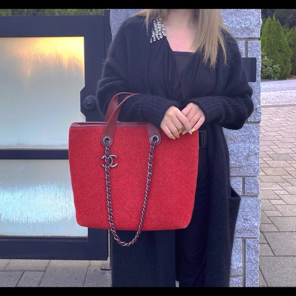 CHANEL Woolen cloth  two-way bag
