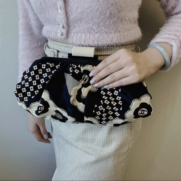CHANEL  silk clutch