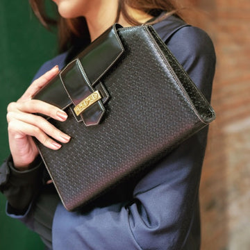 GUCCI  black leather clutch