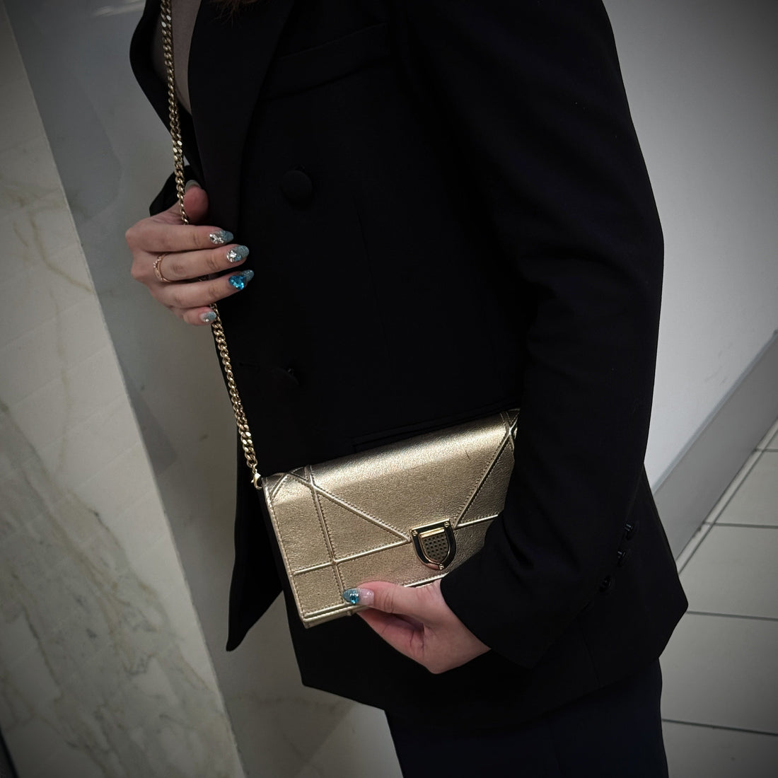 Christian Dior Diorama CroisiÃ¨re patent leather Wallet on Chain TWS