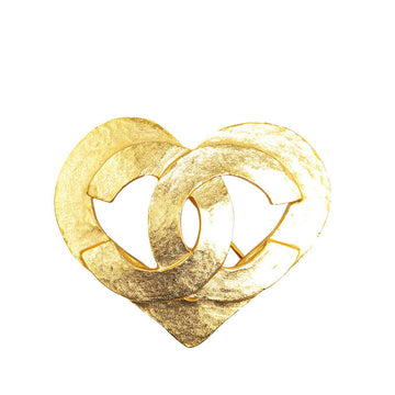 Top Quality Chanel  Coco Mark Heart Motif Brooch Gold