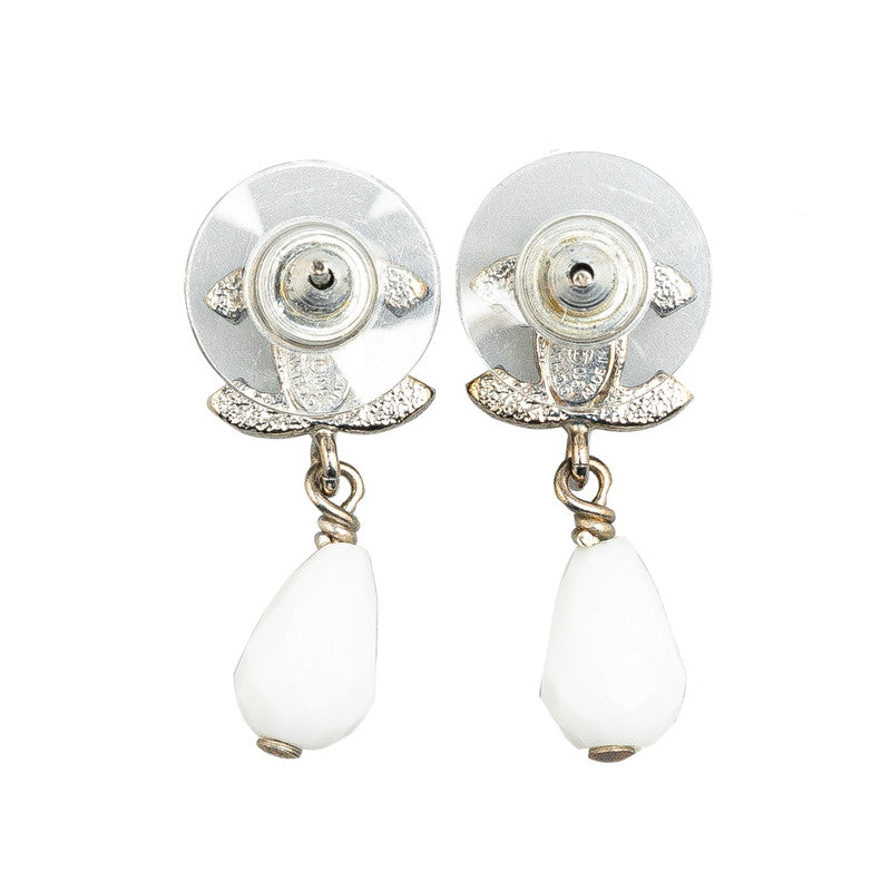 Chanel Coco no mark Silver Metal Earrings