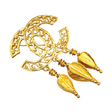 Top Quality Chanel  Coco Mark Swing Triple Brooch Gold
