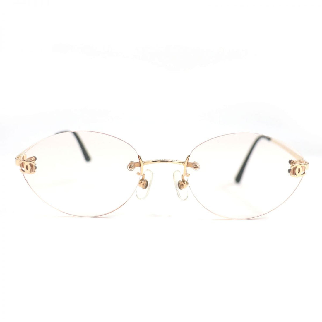 Top Quality Chanel 18K COCO Mark Sunglasses Pink Gold Black
