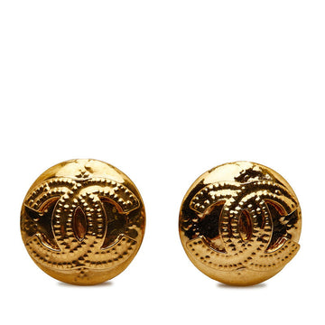 Top Quality Chanel  Coco Mark Round Earrings Gold Plated Women's