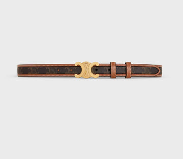 WITH BORDER TRIOMPHE BELT IN TRIOMPHE CANVAS AND CALFSKIN TAN