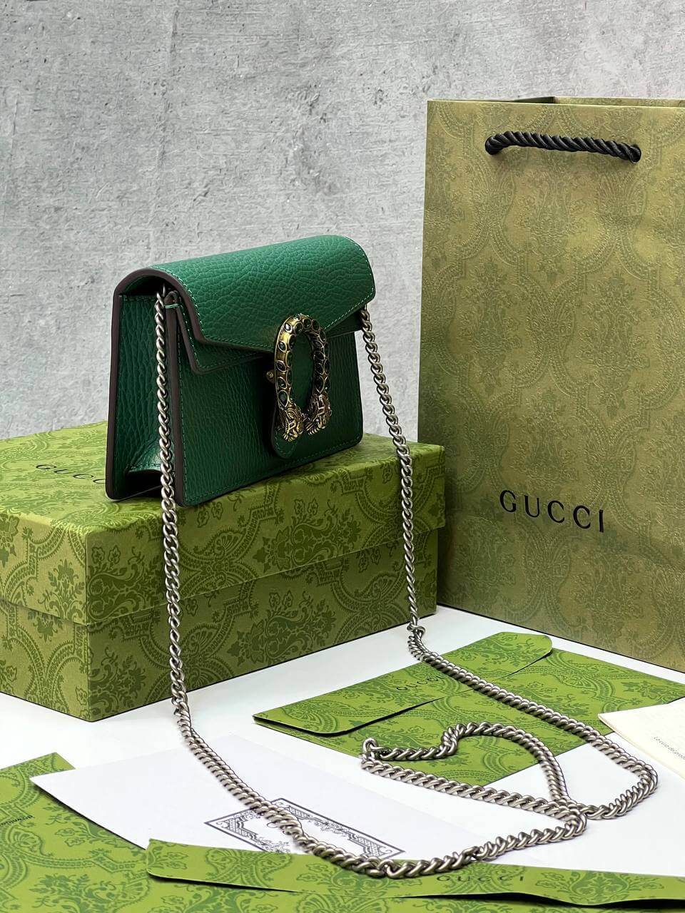 Dionysus leather mini bag green