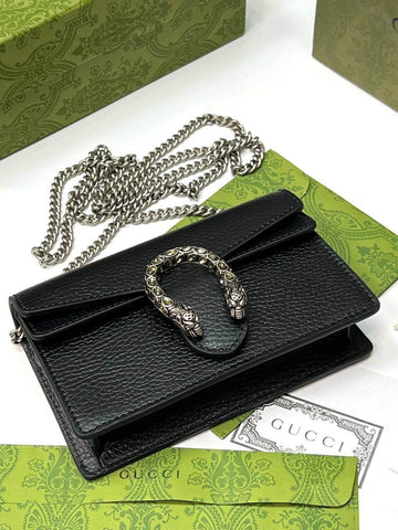 Dionysus leather mini bag black