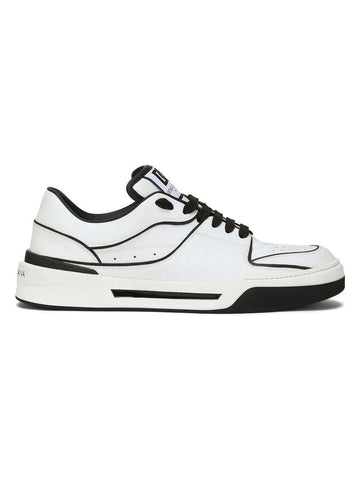 NEW ROMA WHITE/BLACK LEATHER LOW SNEAKER