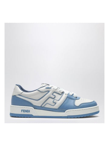 MATCH LOW TRAINER IN WHITE/LIGHT BLUE LEATHER