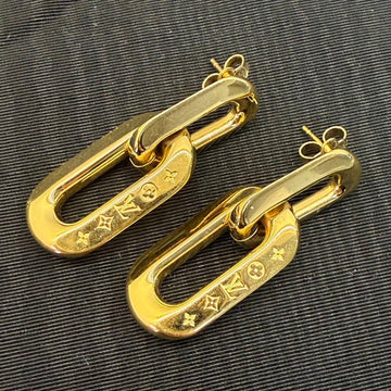 Louis Vuitton Chain Post Gold Tone Earrings